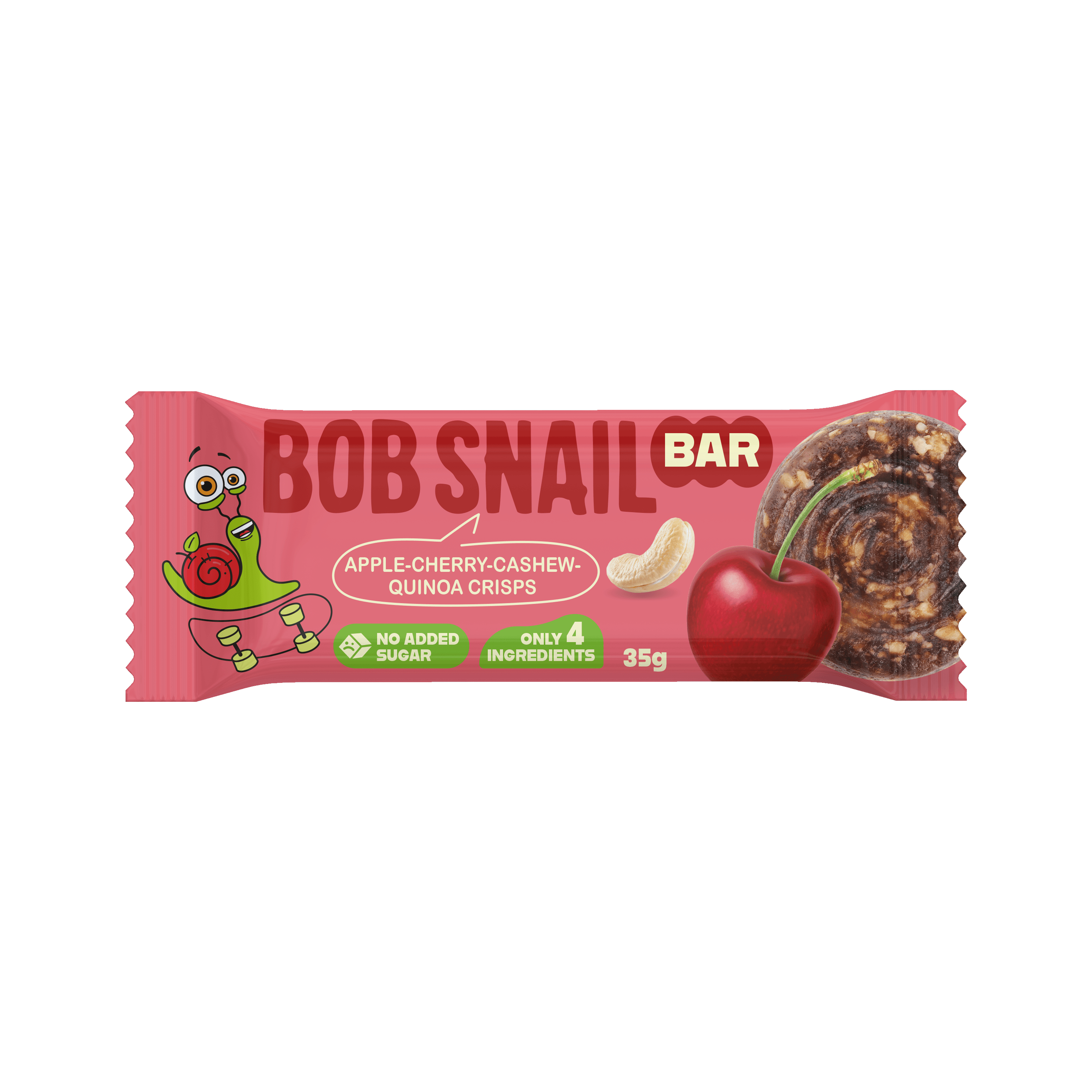 Bob Snail ovocná tyčinka so semenami jablko-čerešňa-kešu-quinoa chrumkavá 35 g