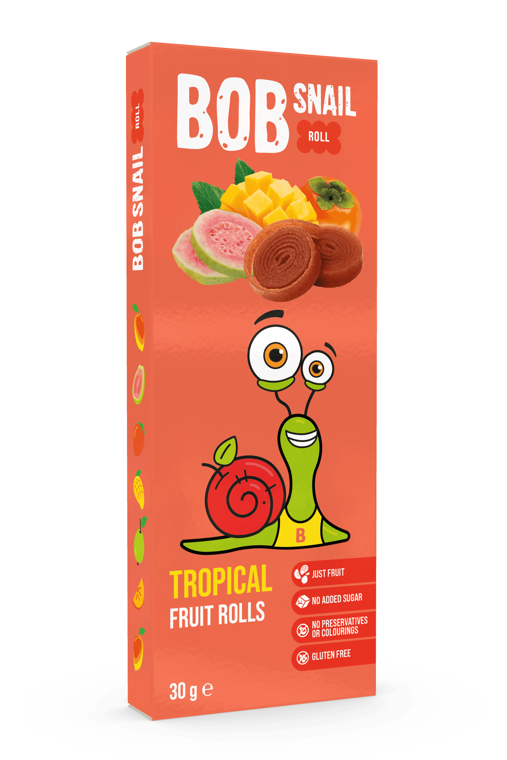 Bob Snail ovocná rolka tropické ovocie (mango, khaki, guava) 30 g