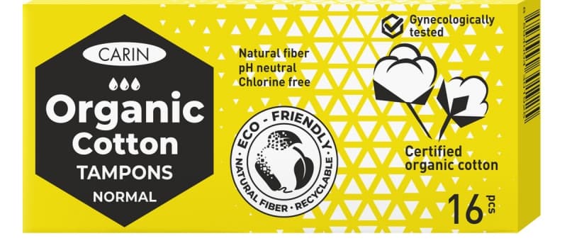 Carin organic cotton normálne tampóny 16 ks