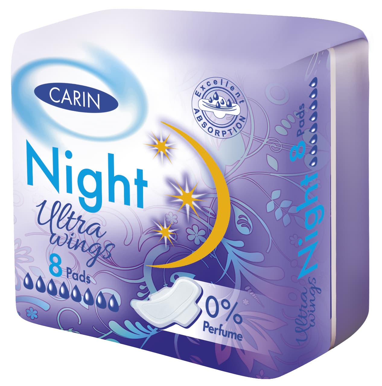 Carin ultra night ultratenké vložky s krídelkami 8 ks