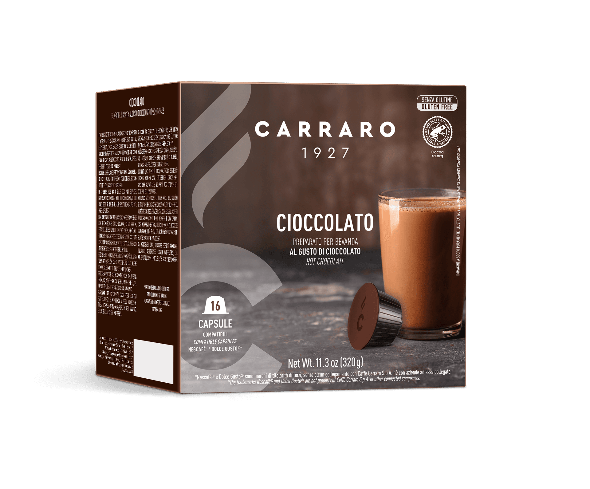 Kávová kapsula Carraro Cioccolato kompatibilná s Dolce Gusto 16 ks