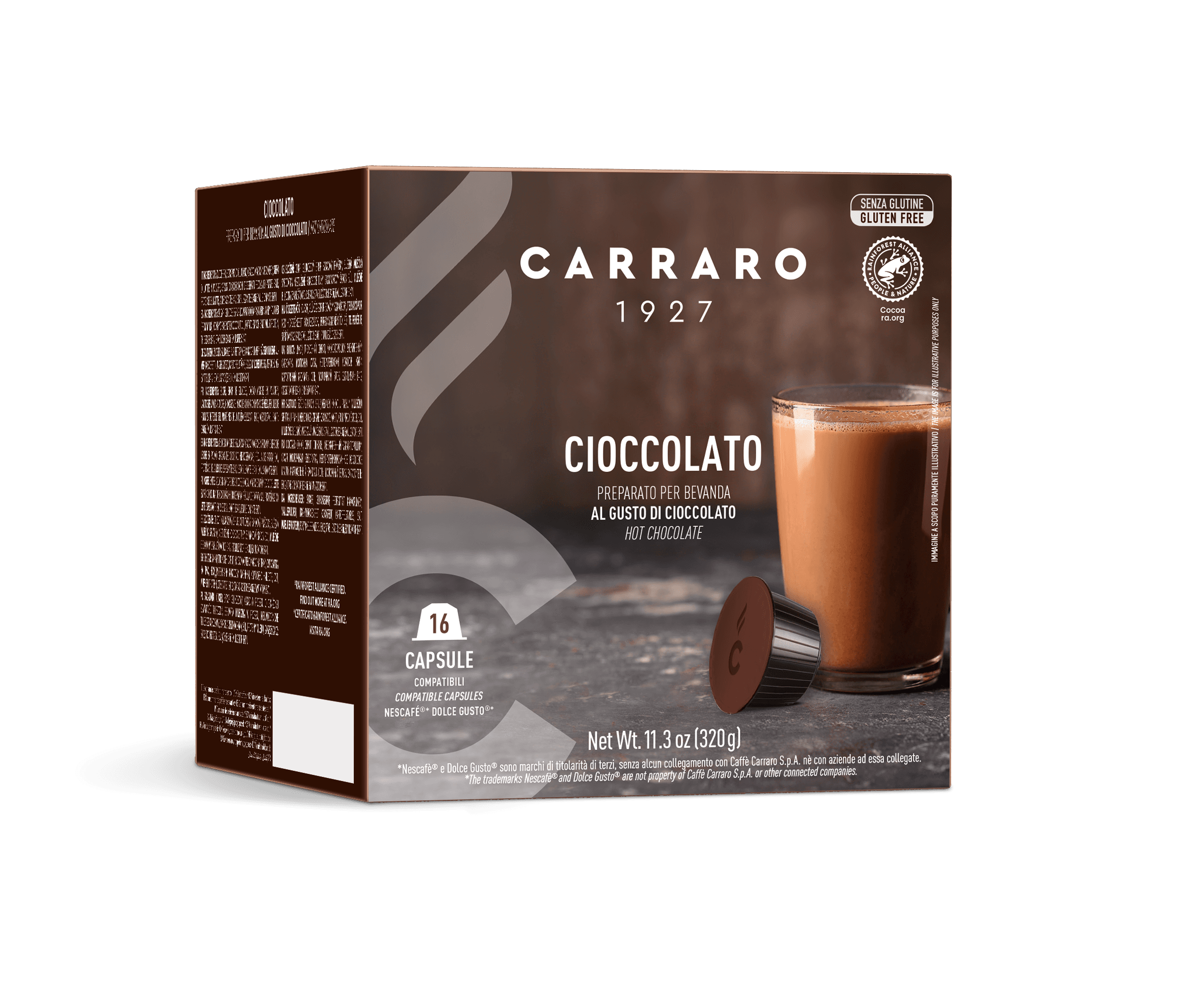 Kávová kapsula Carraro Cioccolato kompatibilná s Dolce Gusto 16 ks