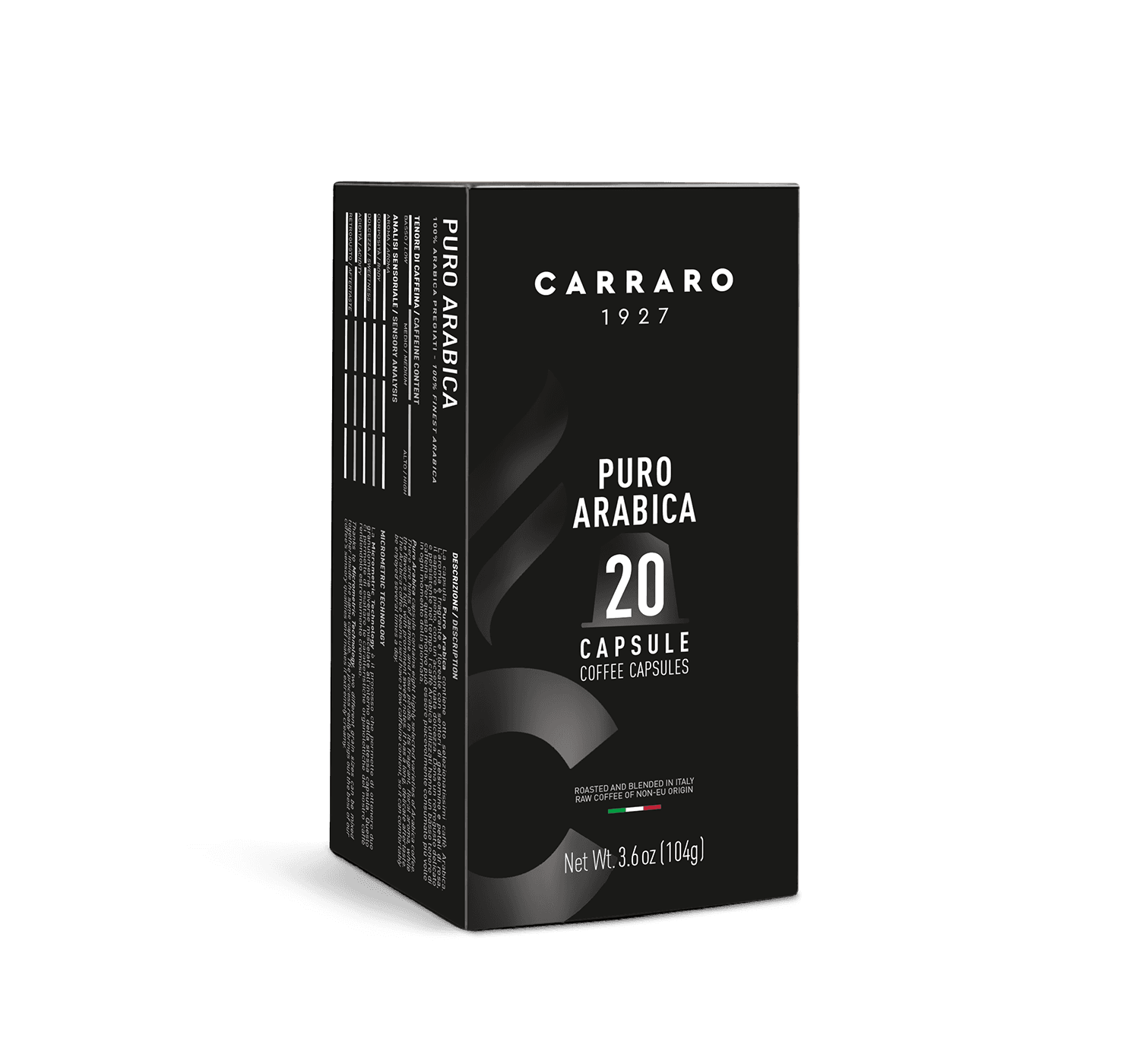 Carraro puro arabica prémiová kávová kapsula kompatibilná s Nespresso 20 ks