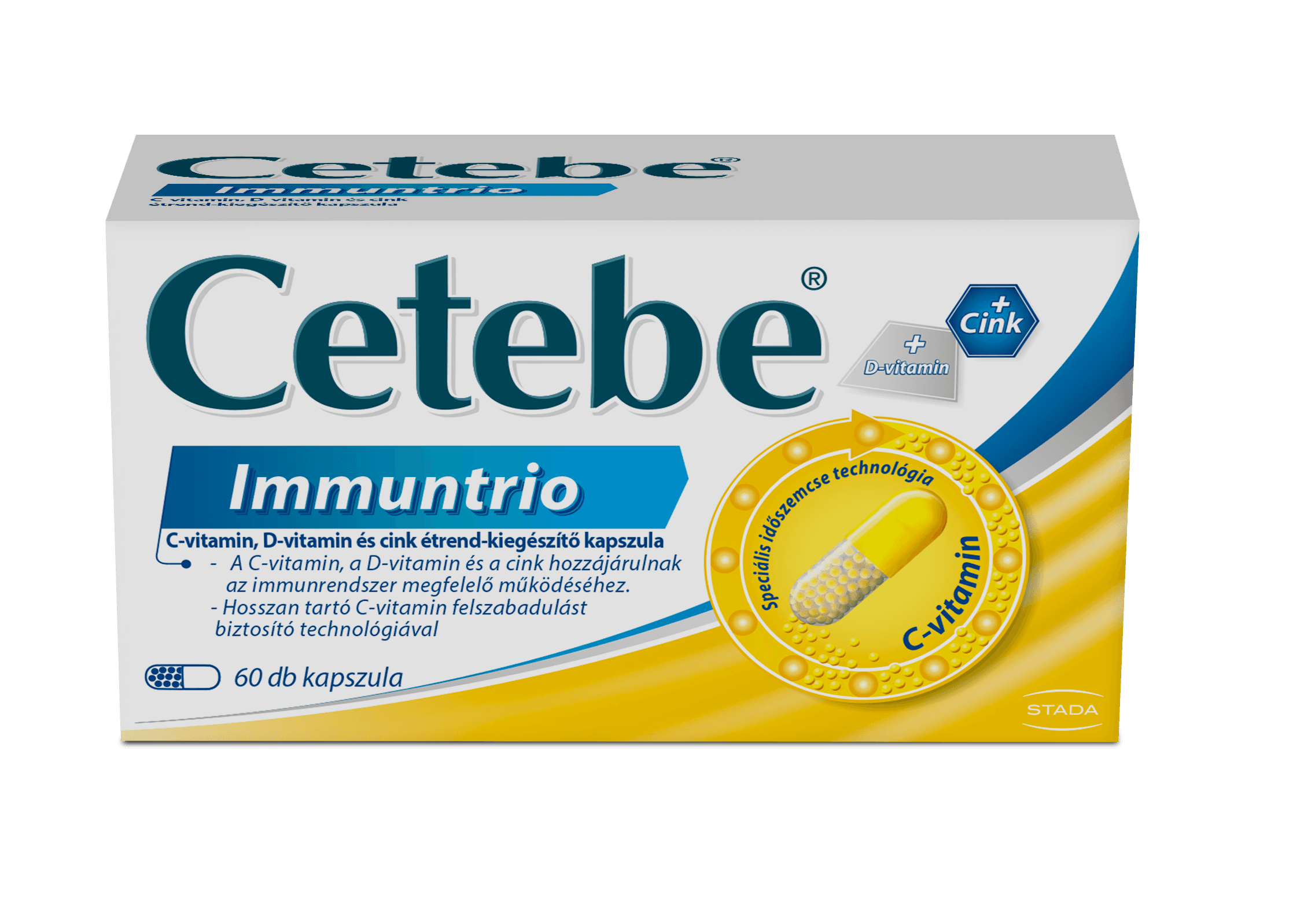 Cetebe Immuntrio vitamín C + vitamín D + zinok kapsuly 60 ks