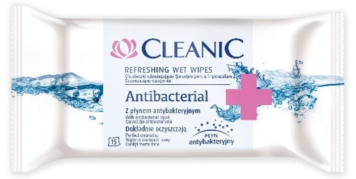 Cleanic antibakteriálne osviežujúce vlhčené obrúsky 15 ks - 91734