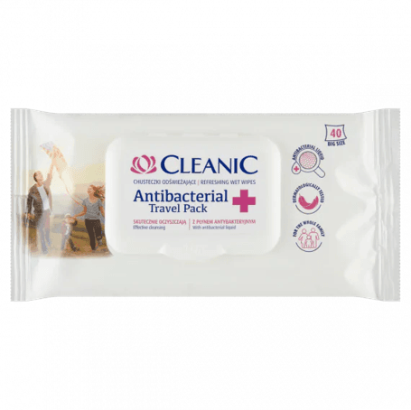 Cleanic antibakteriálne osviežujúce vlhčené obrúsky rodinné balenie 40 ks
