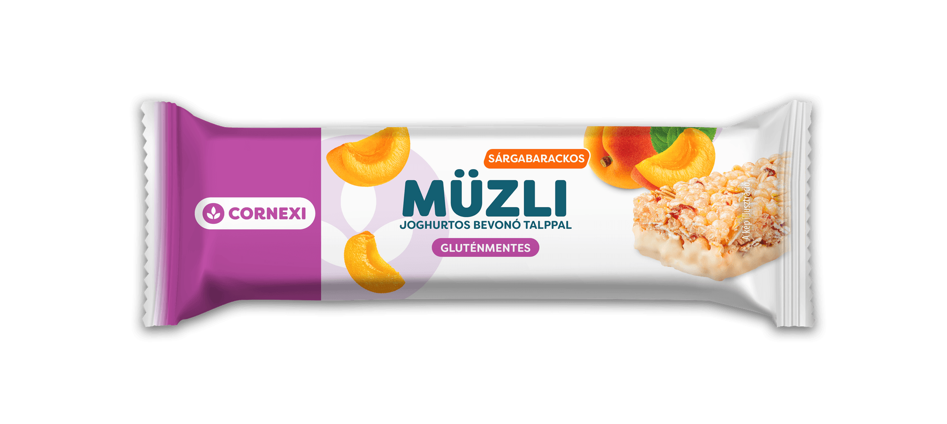 Cornexi bezlepková müsli tyčinka s príchuťou marhuľou a jogurtovou mliečnou polevou 25 g