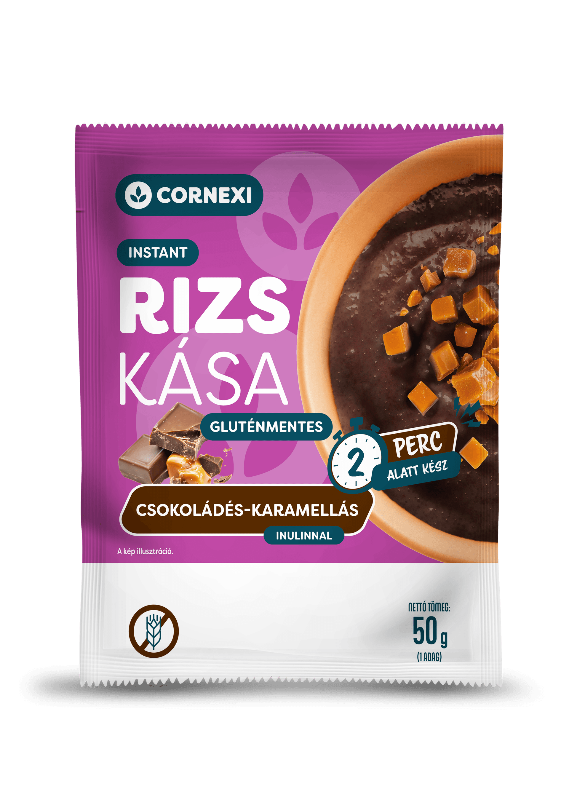Cornexi bezlepková ryžová kaša s príchuťou čokolády a karamelu 50 g
