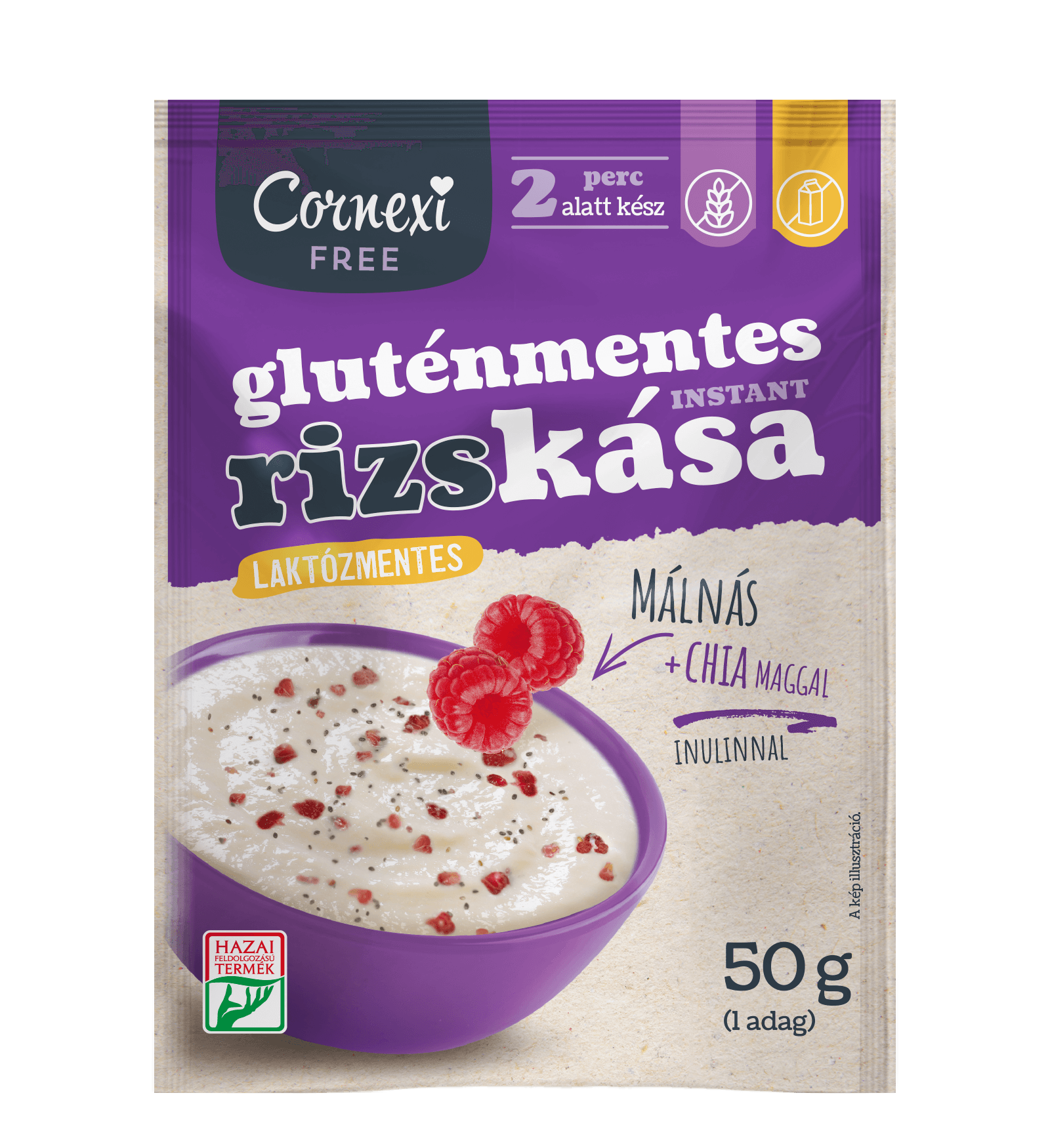 Cornexi bezlepková ryžová kaša s malinovými chia semienkami 50 g