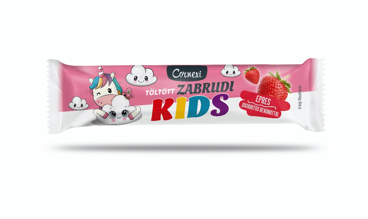 Cornexi kids jahodový jogurt s náplňou s chuťou na jahodovú vanilku 30 g