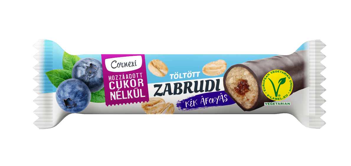 Cornexi tyčinka so sladkou náplňou z čučoriedok a kakaovou polevou s erythritolom 30 g