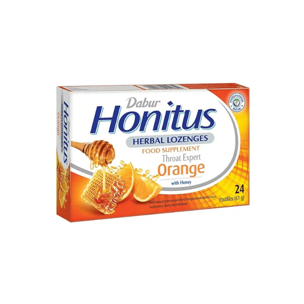 Dabur Honitus bylinné pastilky s pomarančovou príchuťou 60 g - 96602