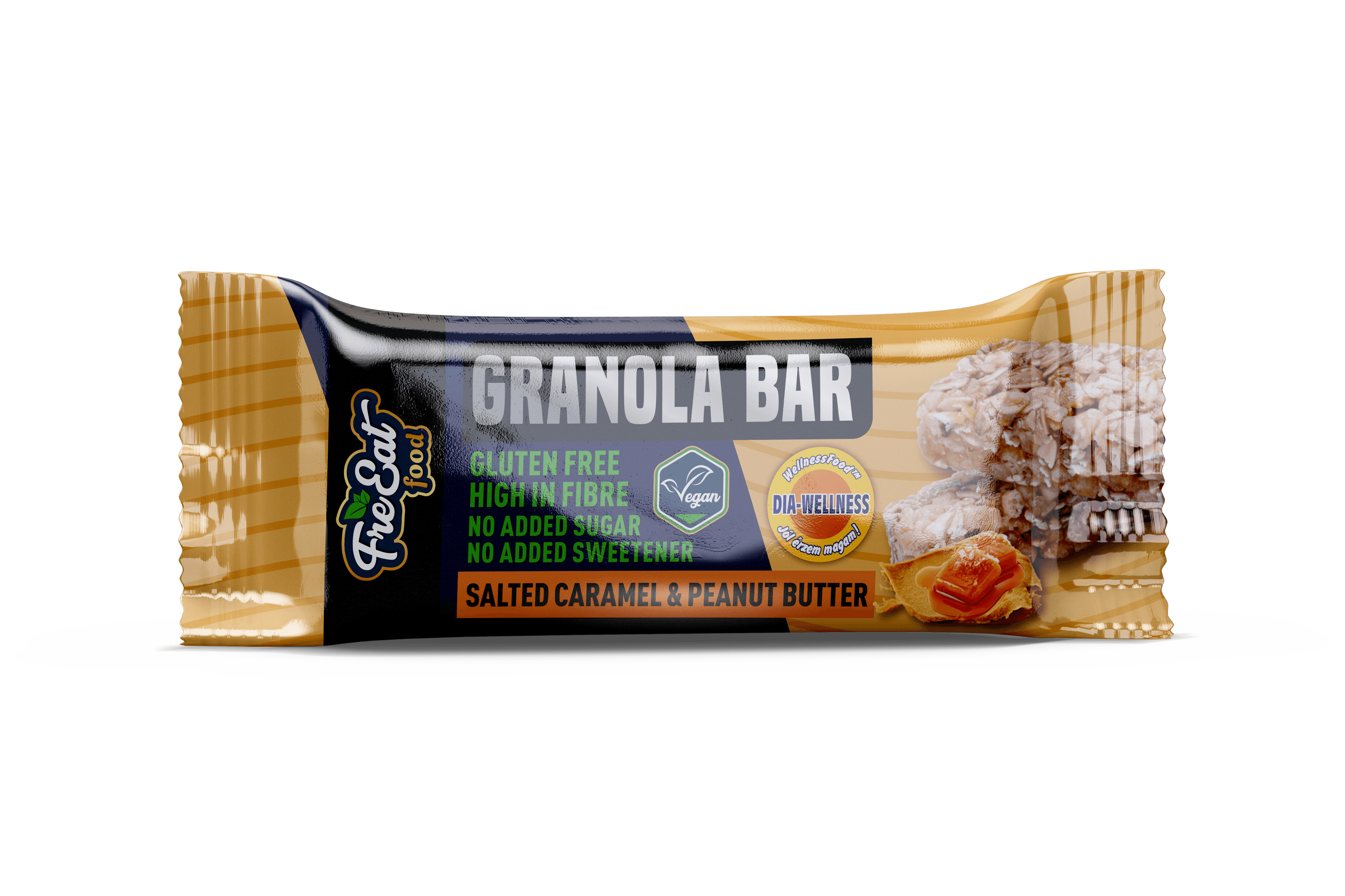Dia-wellness freeat food granola bar so slanou karamelovou chuťou 50 g