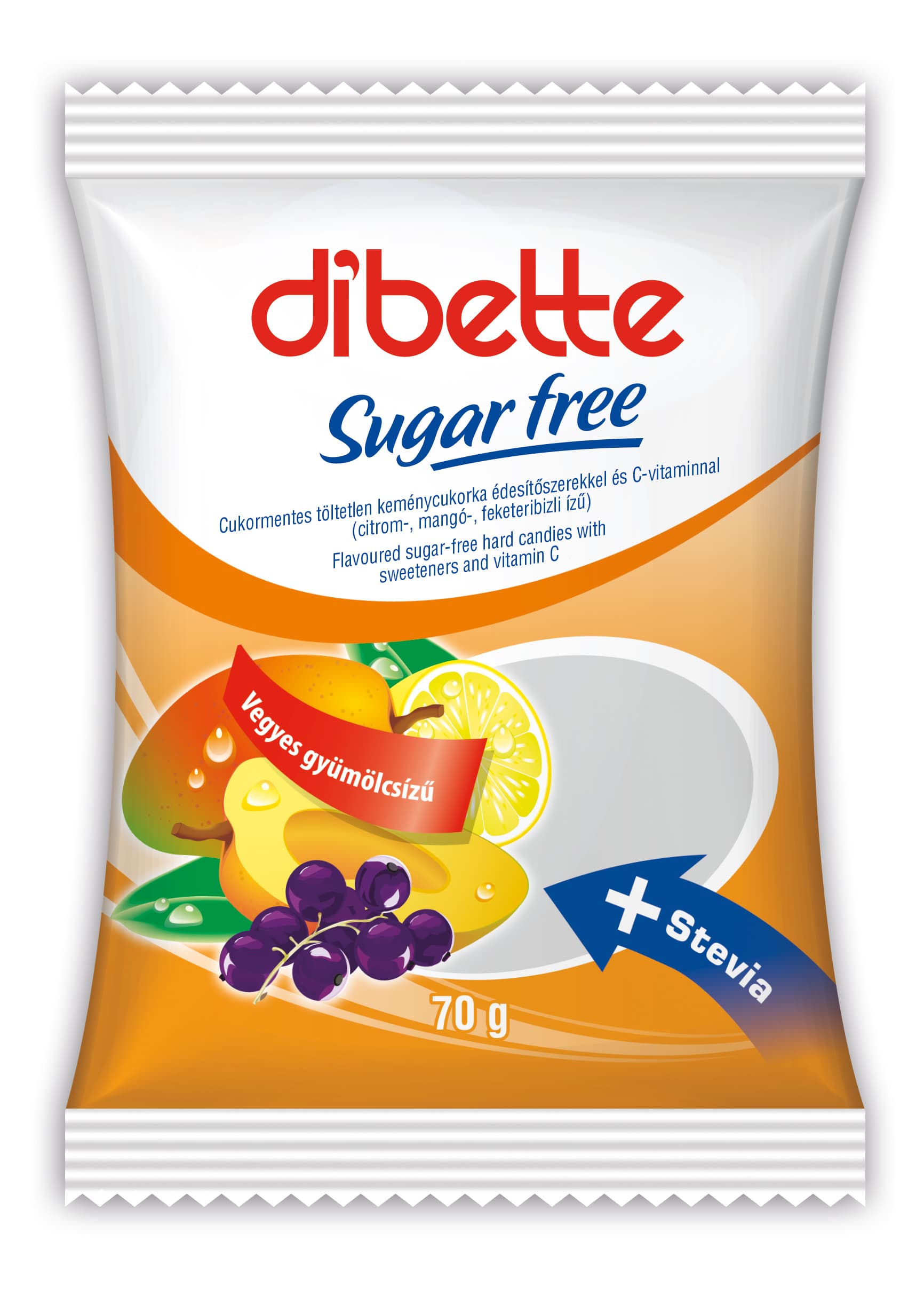 Dibette ovocné cukríky bez cukru 70 g