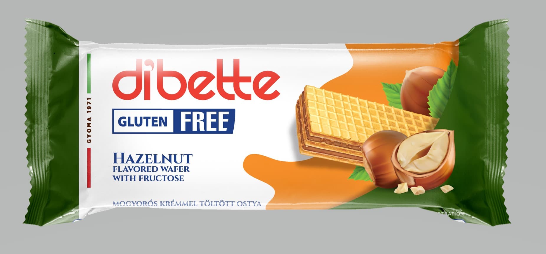 Dibette bezlepková oriešková oblátka s krémovou náplňou 50 g