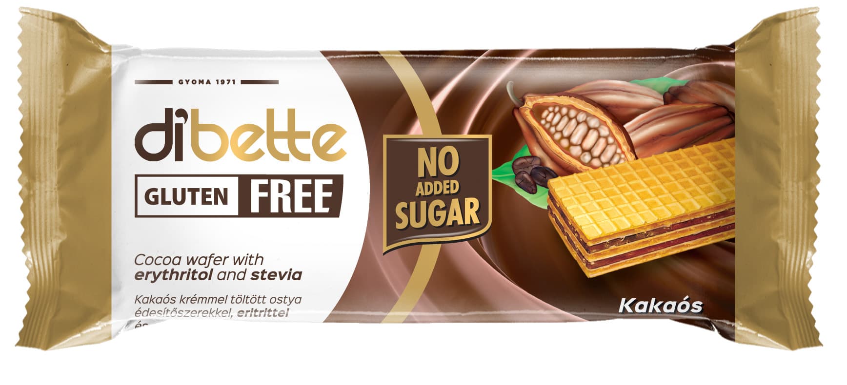 Dibette kakaová oblátka bez cukru 40 g
