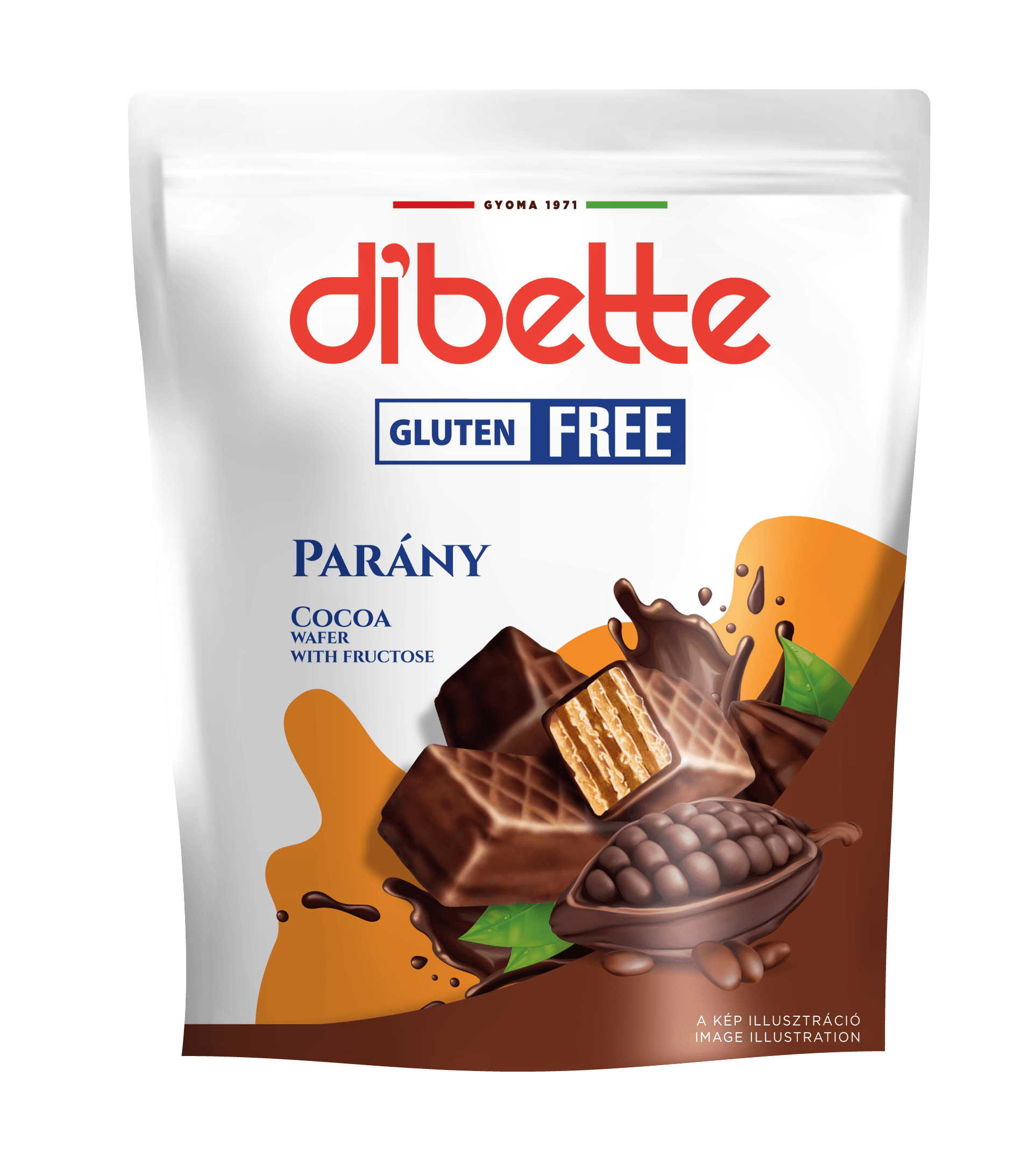 Dibette Kakaové oblátky v poleve 120 g, bez cukru a bez lepku
