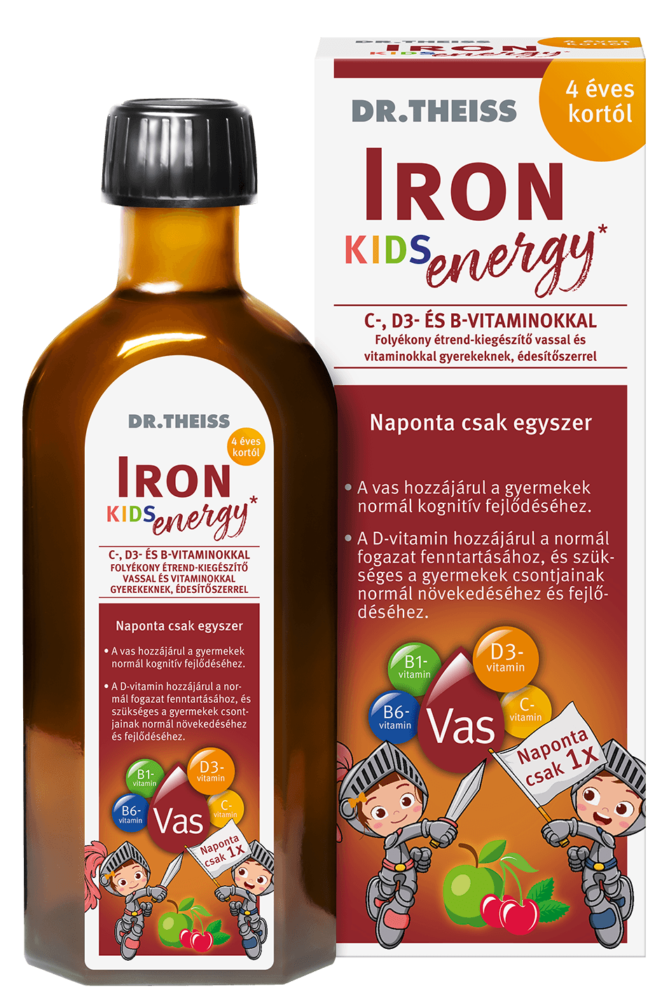 Dr.Theiss iron energy kids tekutý výživový doplnok s obsahom železa a vitamínov od 4 rokov 250 ml
