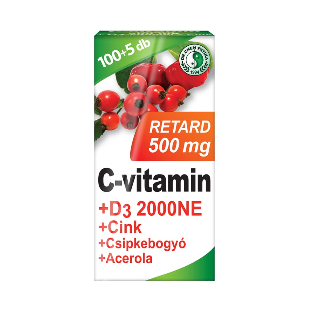 Dr.chen C-vitamin 500 mg retard+d3+acerola tableta 105 ks