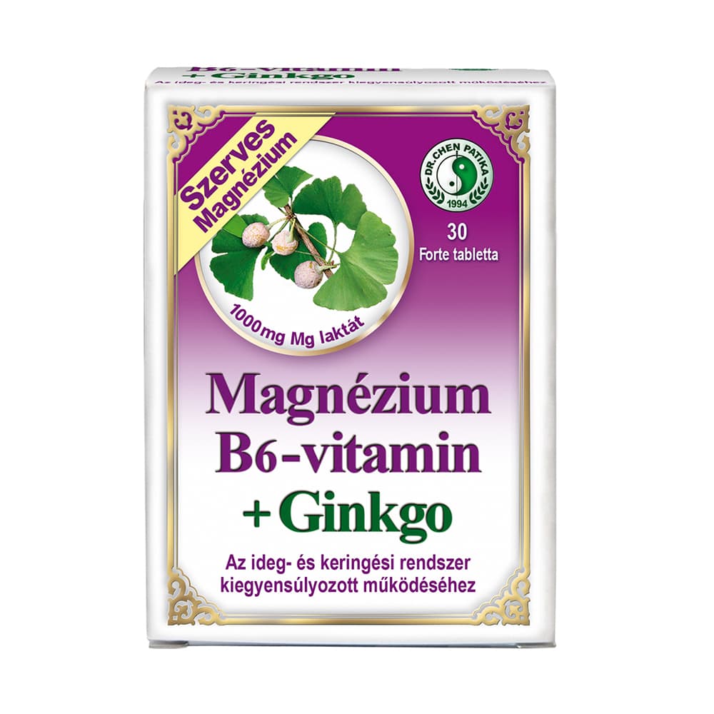 Dr.chen magnézium B6-vitamin+ginkgo forte tableta 30 ks