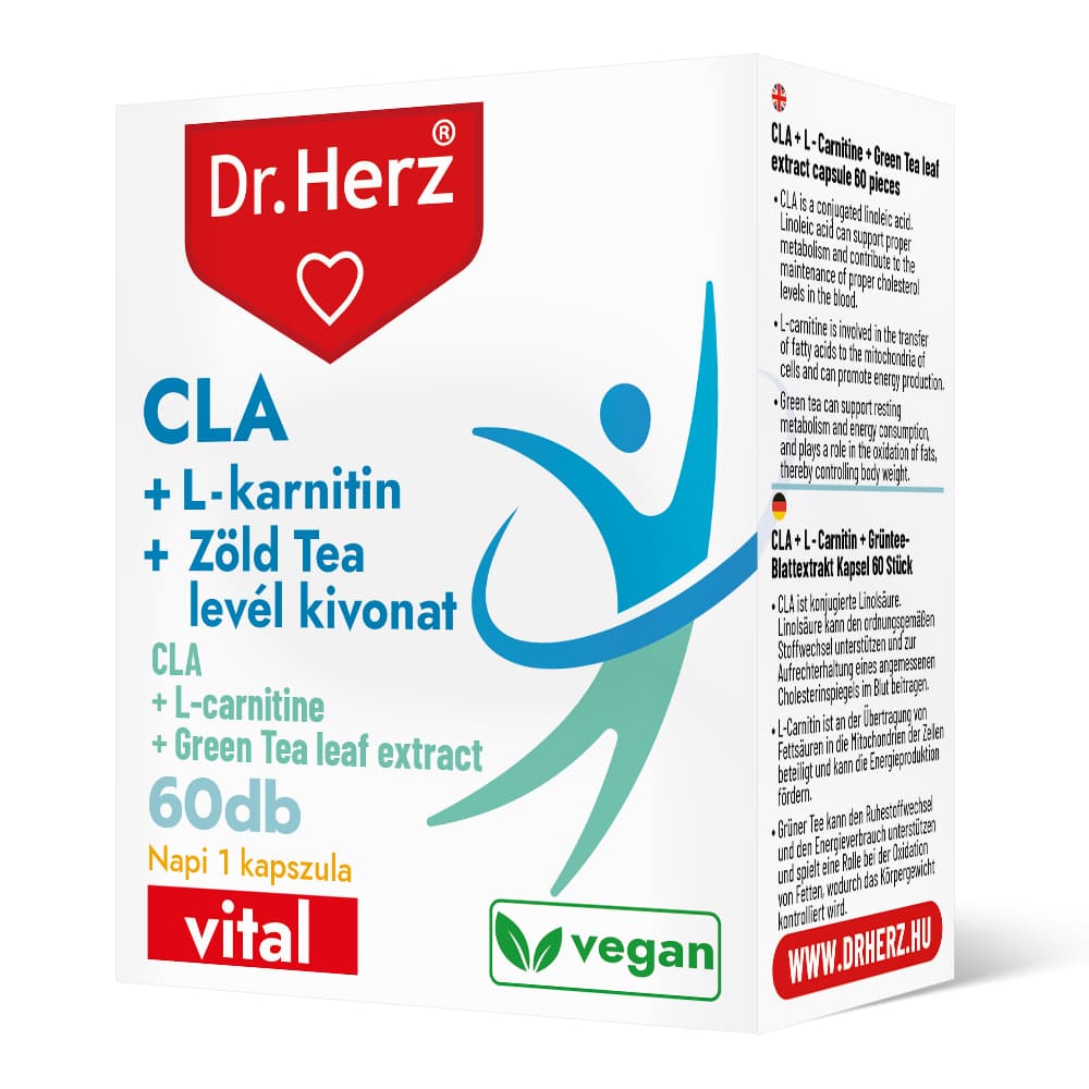 Dr.herz cla+l-karnitín+extrakt zo zeleného čaju kapsula 60 ks