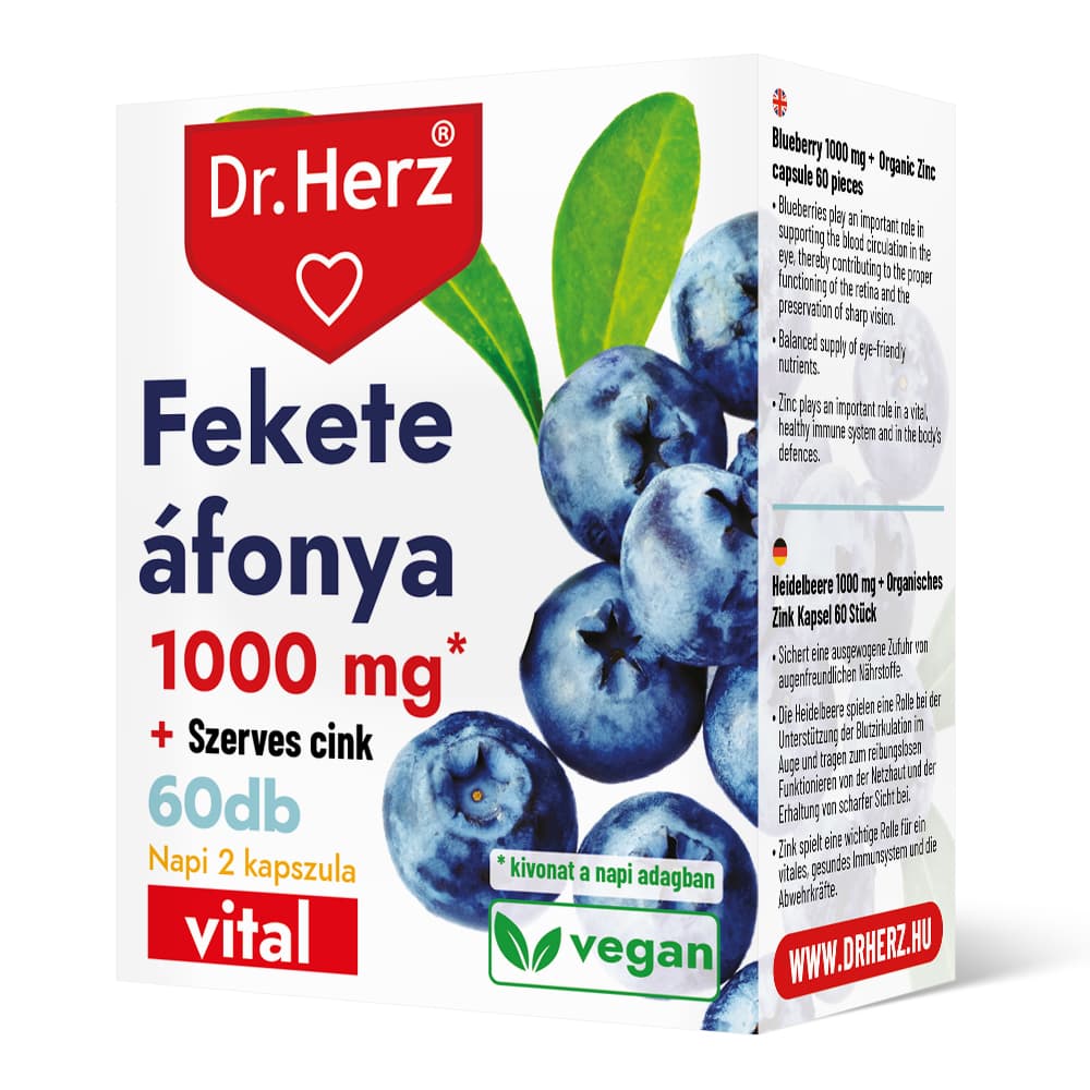 Dr.herz čučoriedka 1000mg+organický zinok kapsula 60 ks