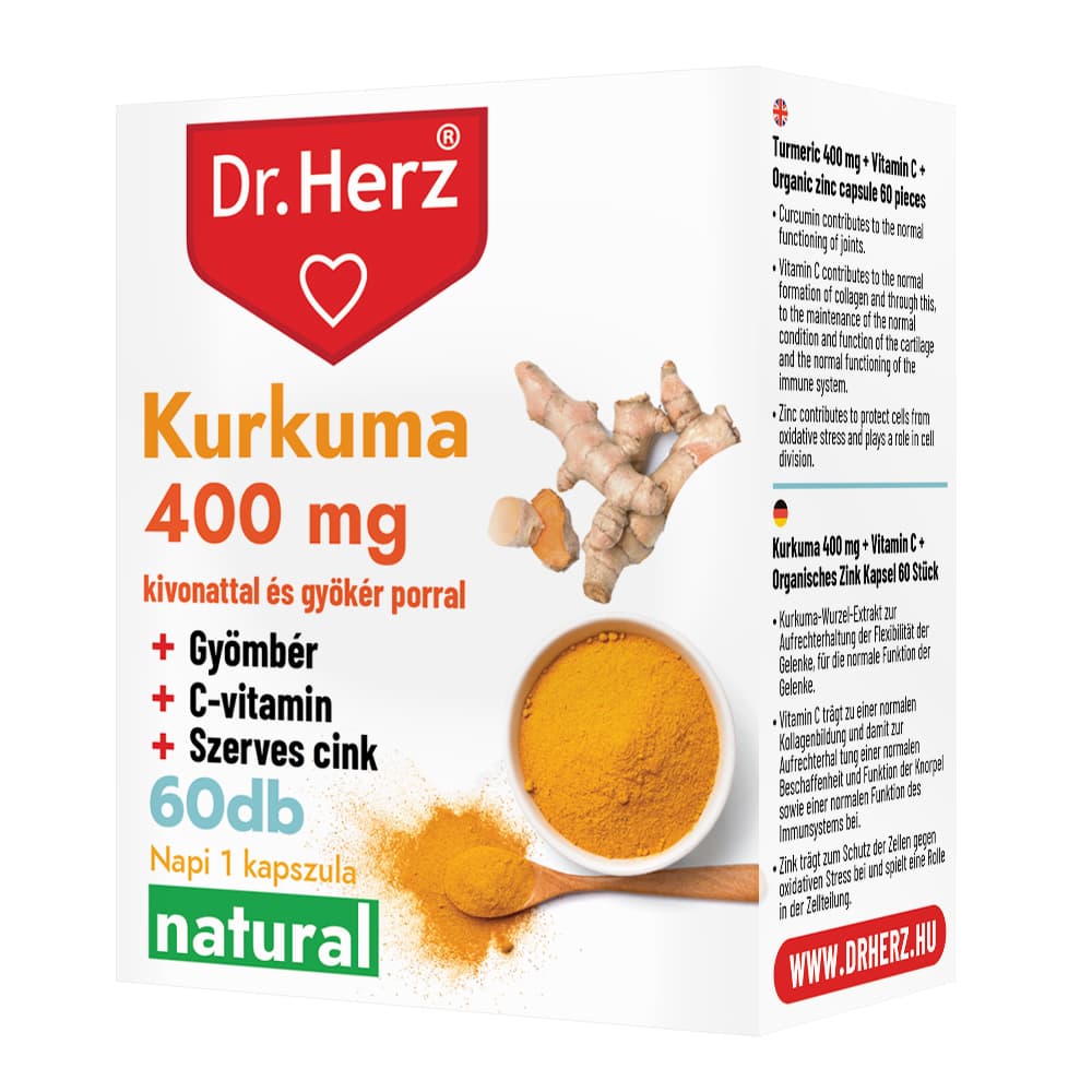 Dr.herz kurkuma+ginger+C-vitamin+organický zinok 60 ks kapsúl