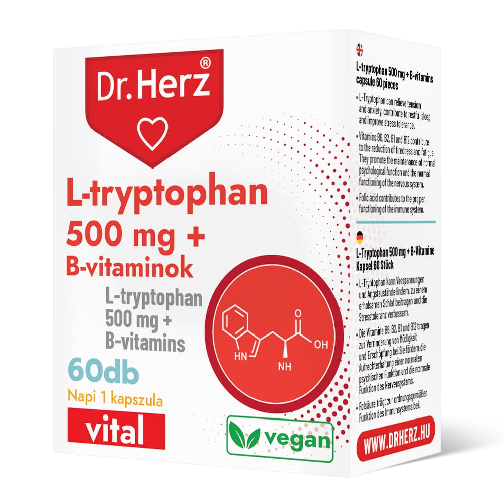 Dr.herz L-tryptofán 500 mg + vitamíny B 60 kapsúl