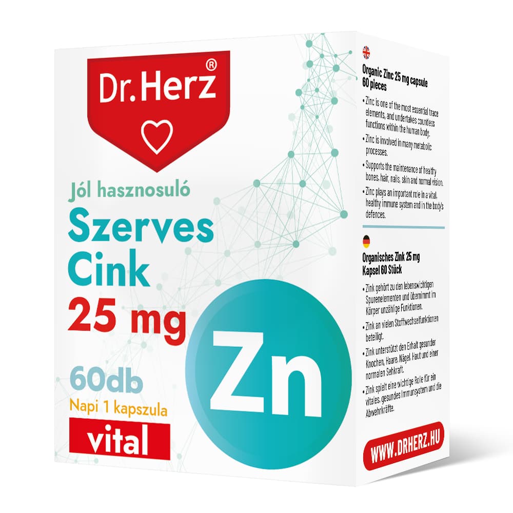 Dr.herz organický zinok 25mg kapsule 60 ks