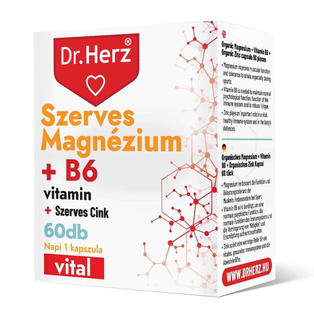 Dr.herz organické magnézium+B6+organický zinok kapsule 60 ks