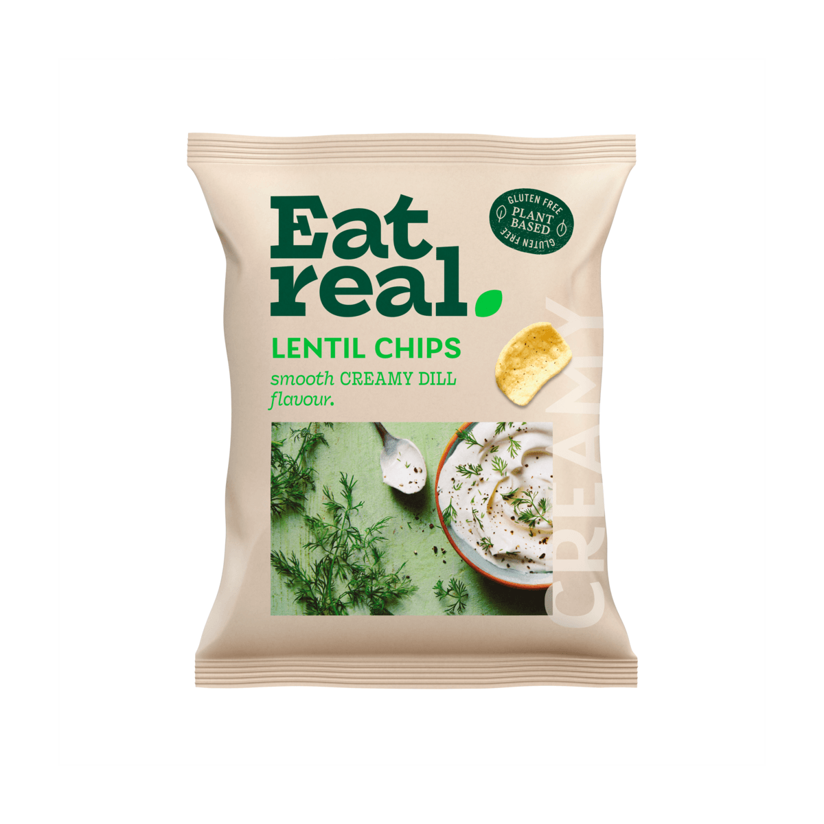 Eat Real šošovicové chipsy s jemnou krémovou chuťou kôpru 40 g