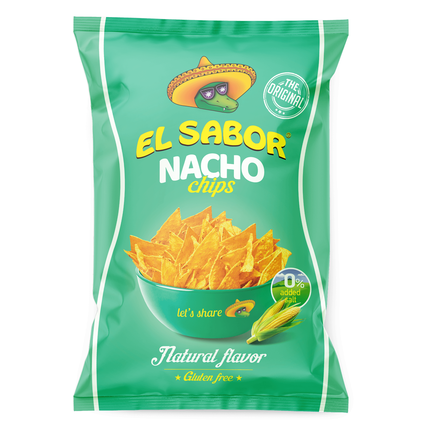 El sabor big nacho chips bez lepku prírodné 0% pridaná soľ bez 100 g
