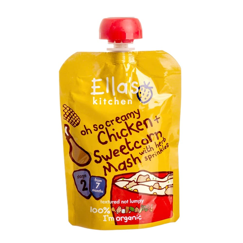 Ella's Kitchen Bio kapsička kuracie mäso s kukuričnou kašou 130 g