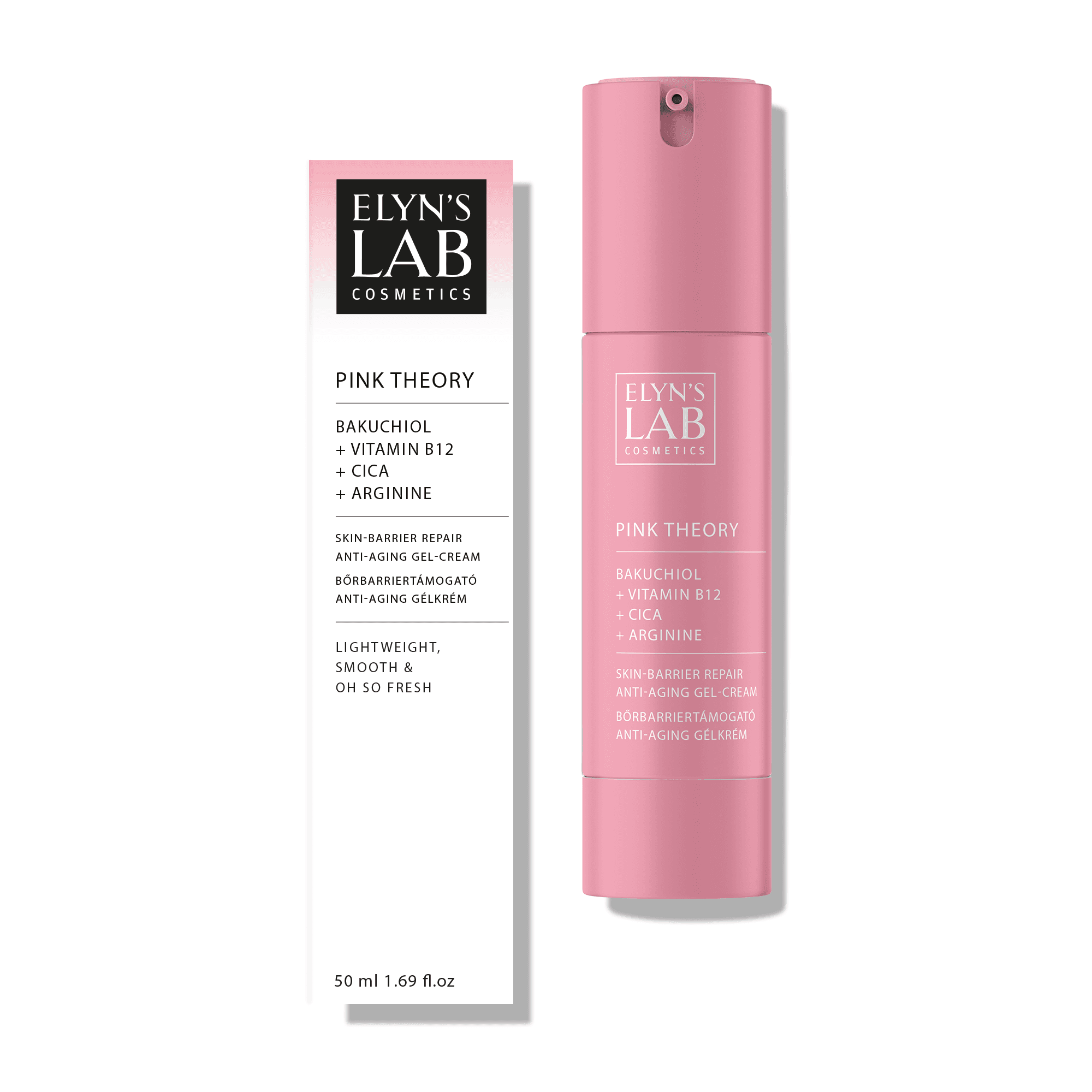 Elyn's Lab pink theory podporný gélový krém pre bariéru pleti s bakuchiolom a vitamínom B12 50 ml