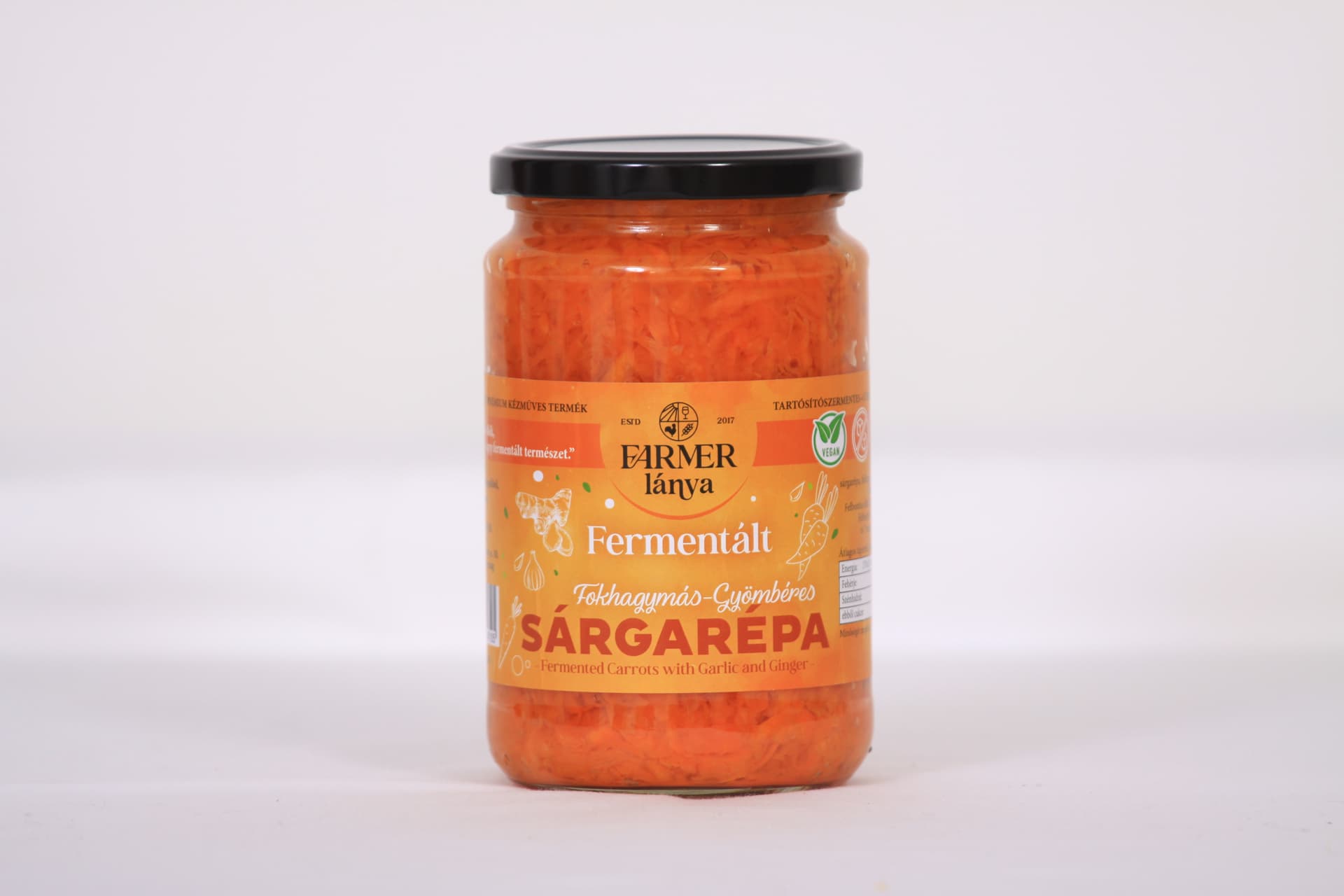 Farmer Lánya fermentovaná cesnakovo-zázvorová mrkva 720 ml