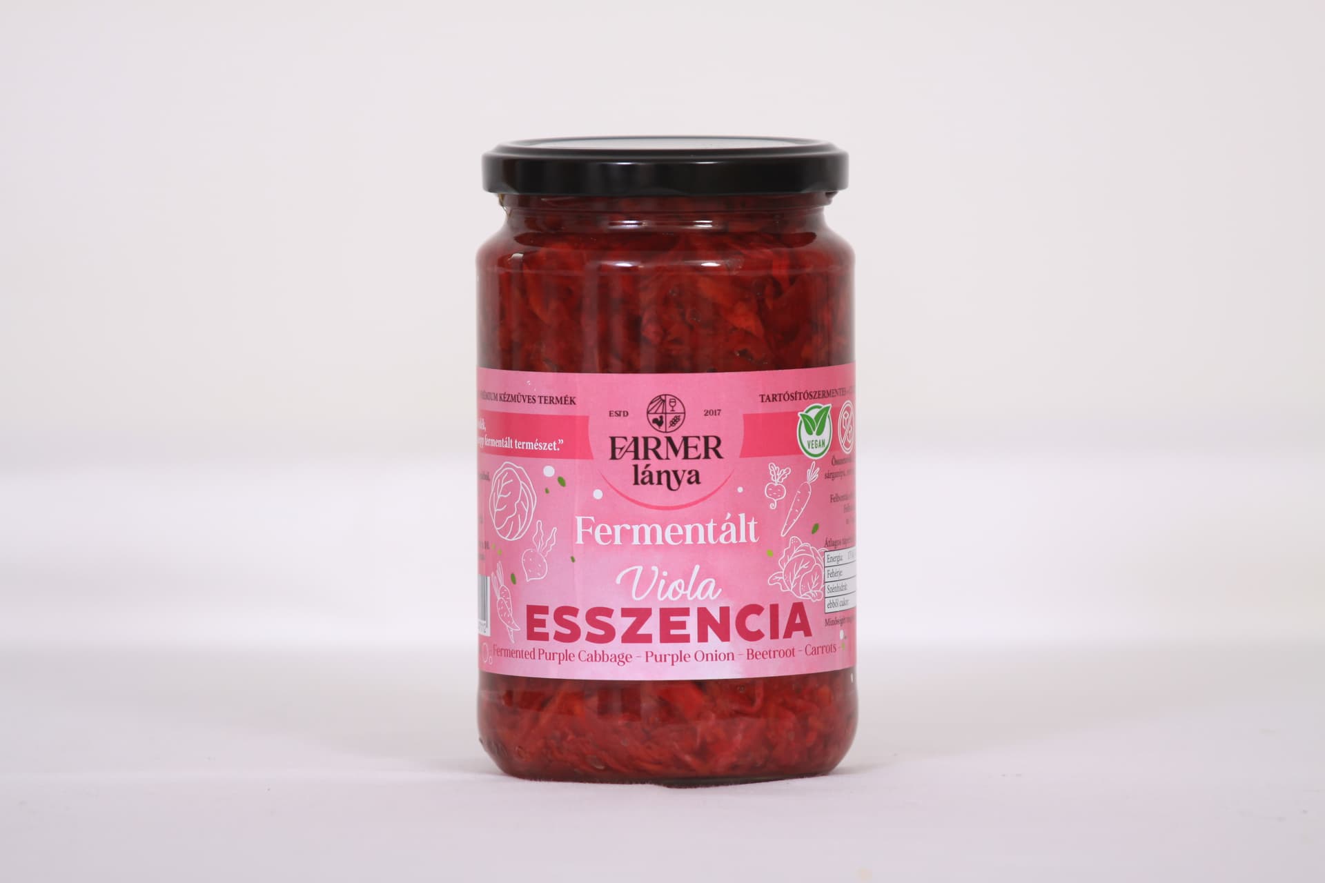 Farmer Lánya fermentovaná viola esencia (červená kapusta, cvikla, mrkva, červená cibuľa) 720 ml