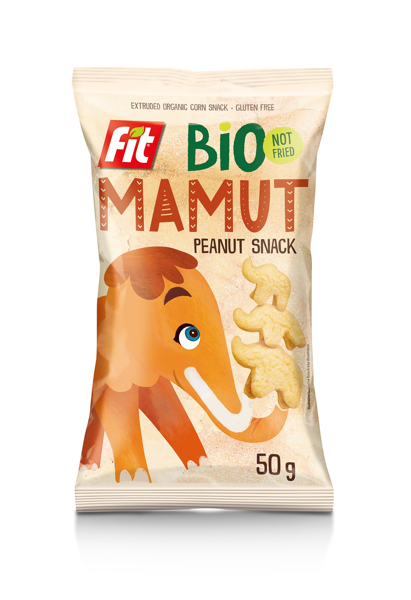 Fit bio mamut extrudovaný bezlepkový snack arašidovej chuti 50 g