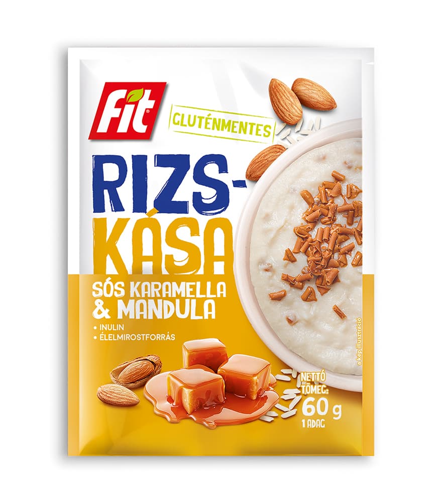 Fit ryžová kaša so slaným karamelom a mandľami 60 g