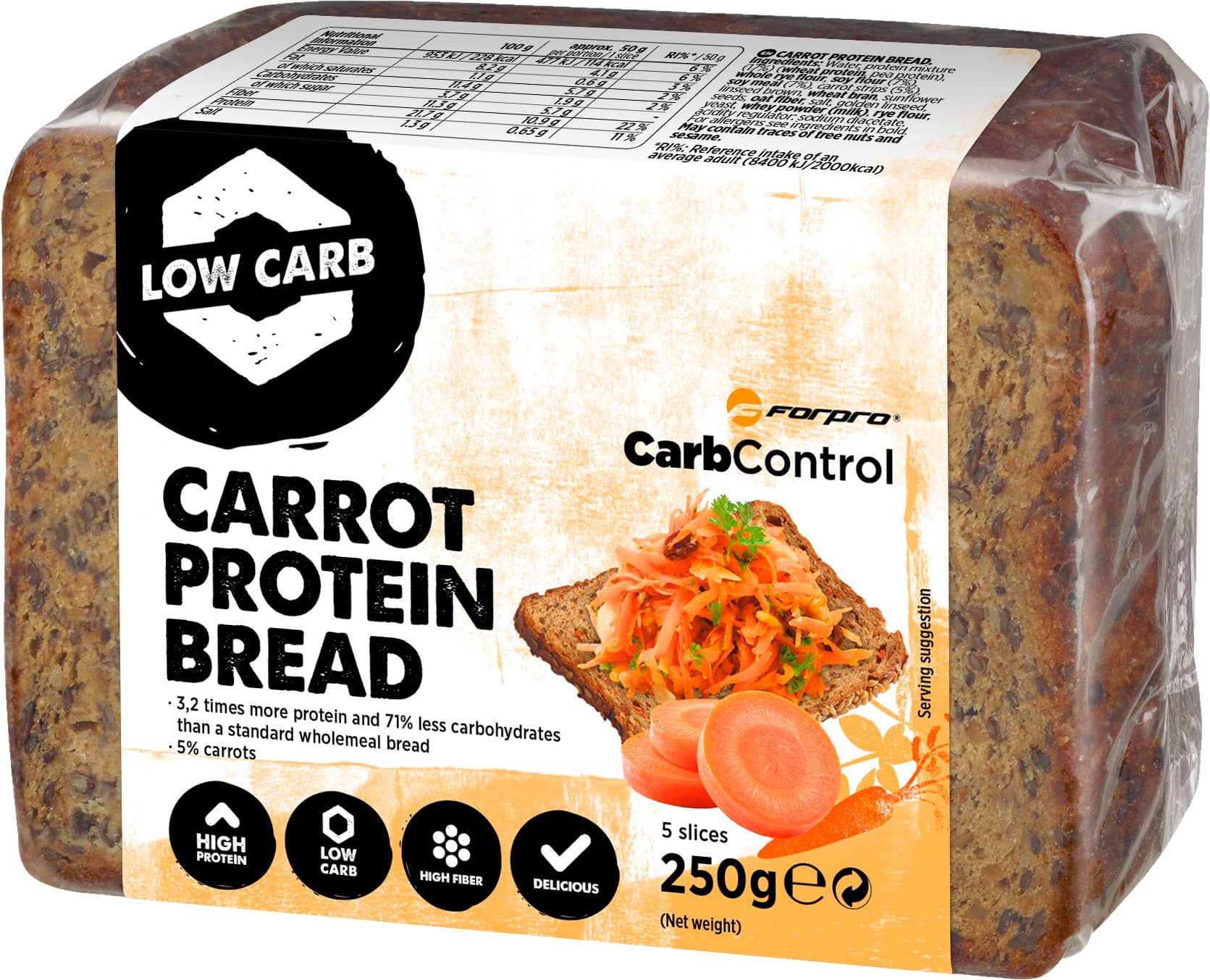 Forpro proteínový chlieb s mrkvou 250 g