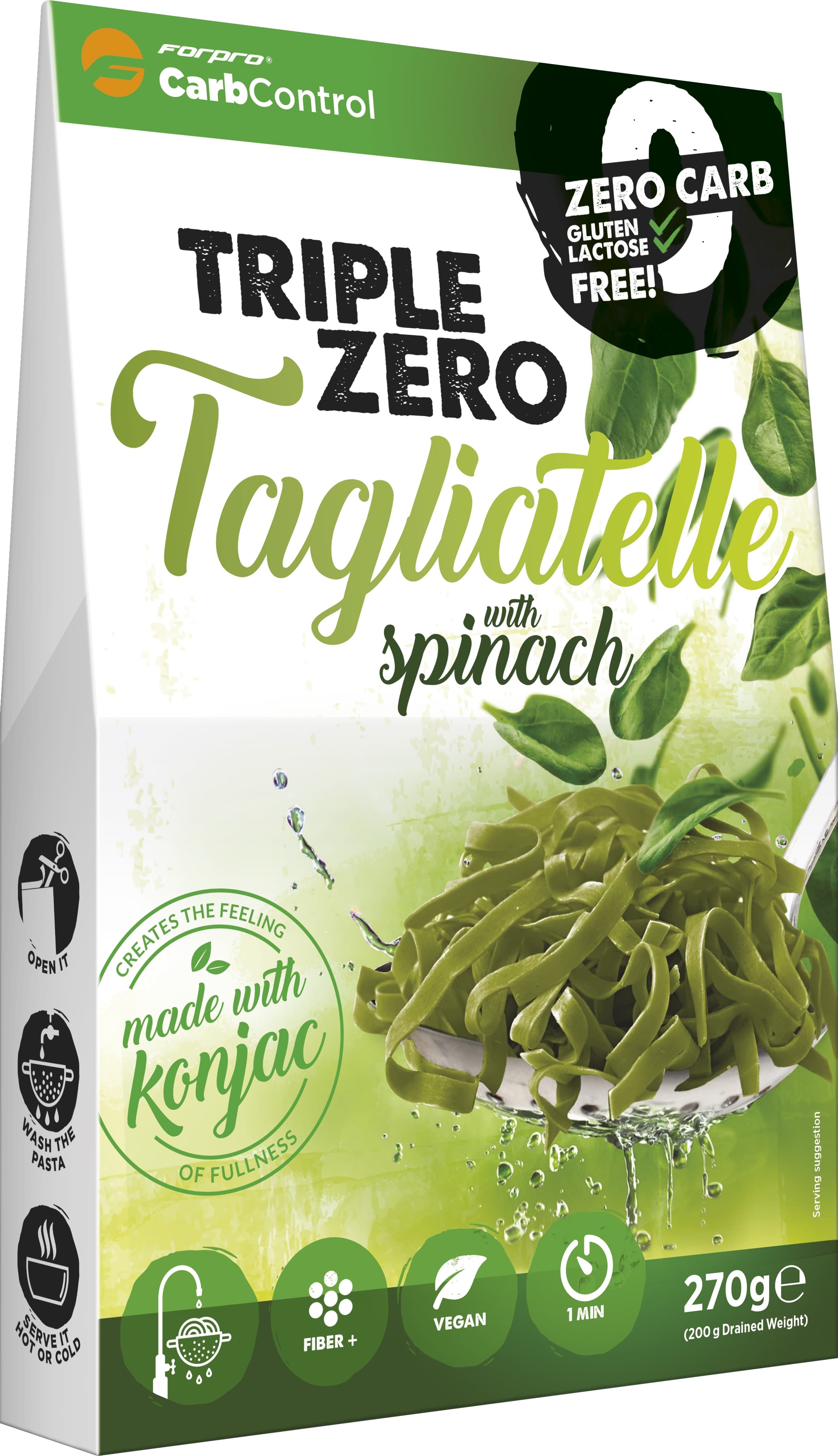 Forpro nulové kalorické cestoviny - tagliatelle so špenátom