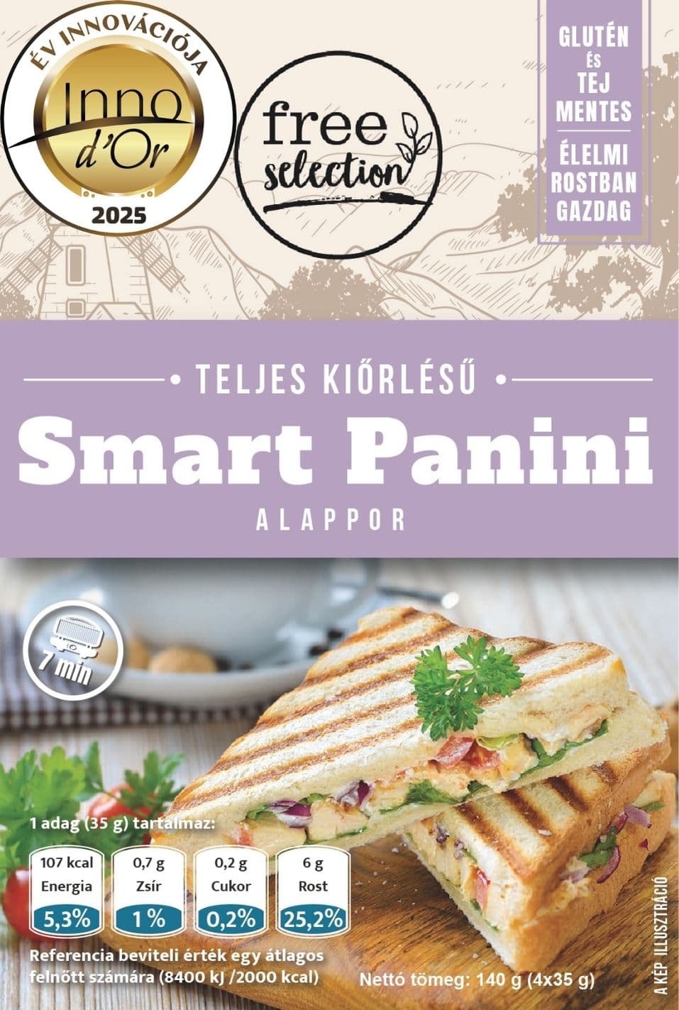 Free selection celozrnné smart panini základné múka 4x35g 140 g