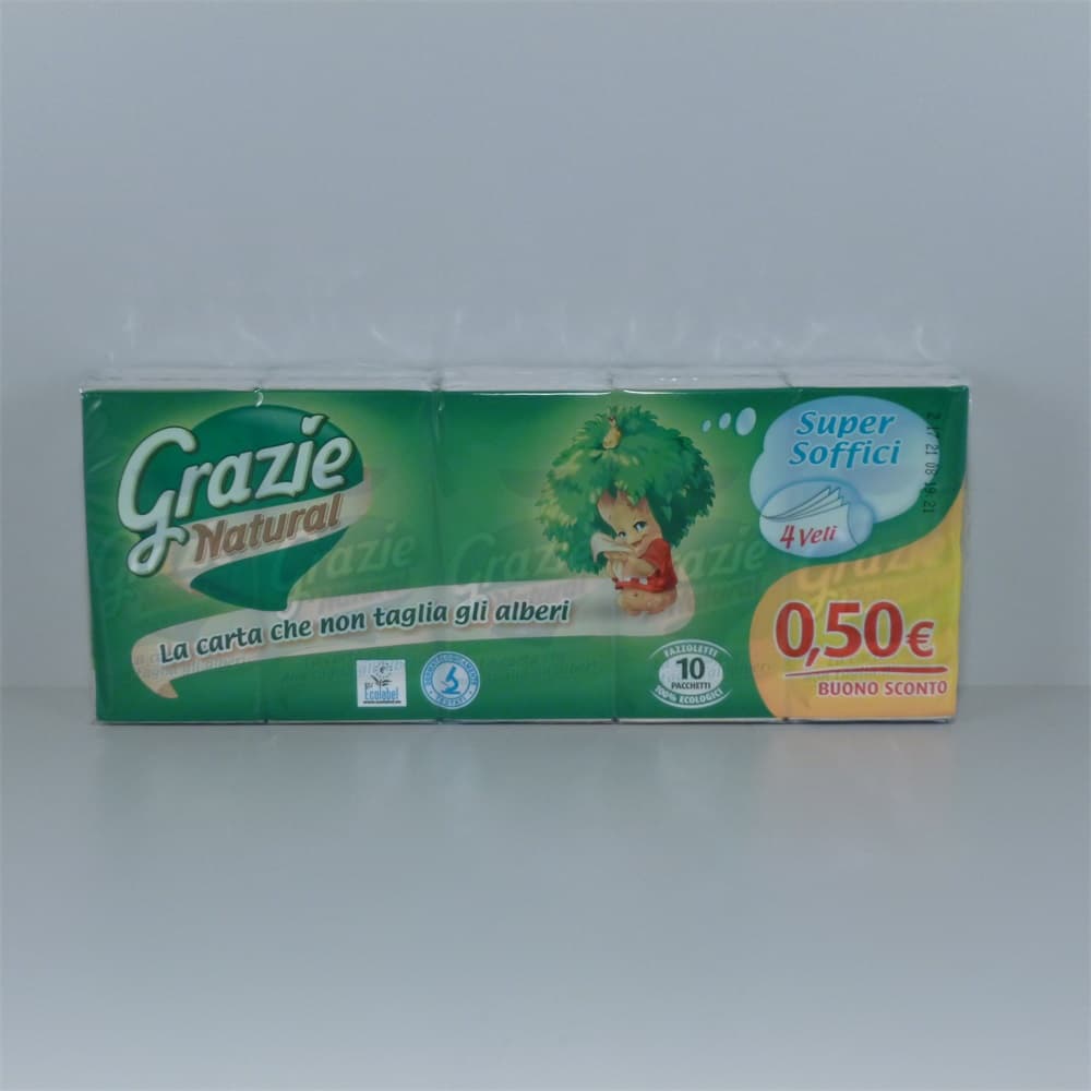 Grazie Natural lucart papierové vreckovky malé balenie 90 ks