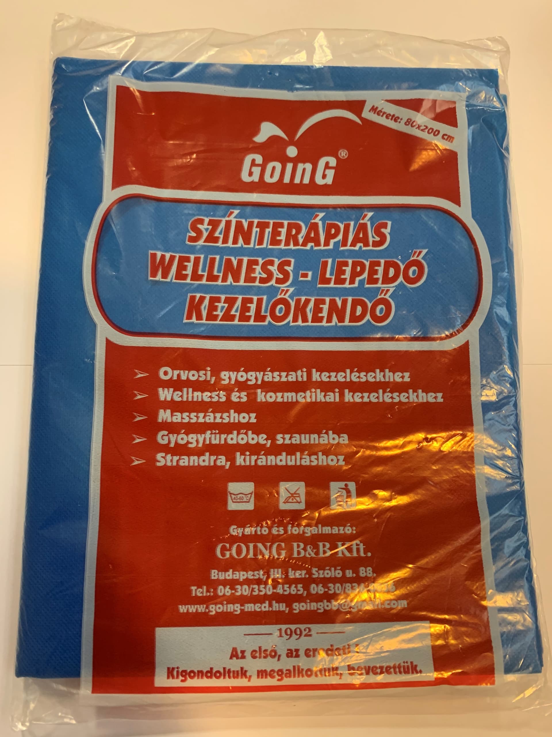 Going farebná terapia wellness prestieradlo stredne modré 1 ks