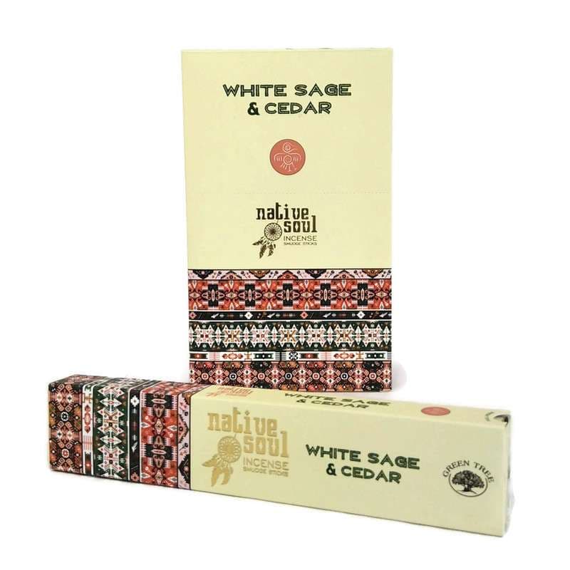 Green Tree vonné tyčinky native soul white sage cedar 15 g