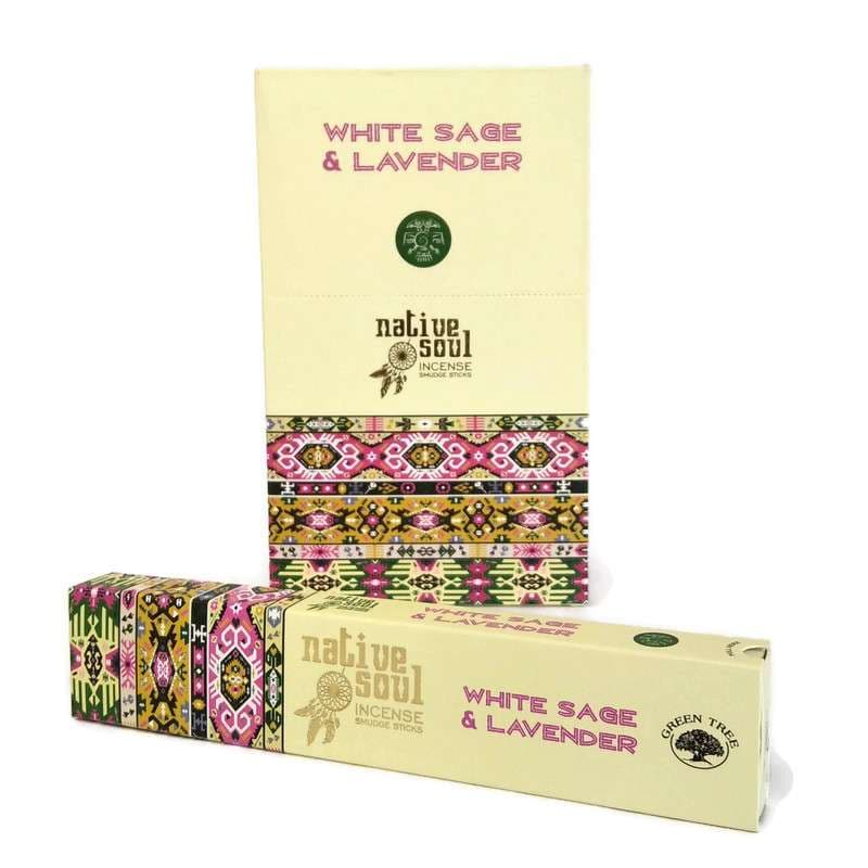 Green Tree vonné tyčinky native soul white sage lavender 15 g