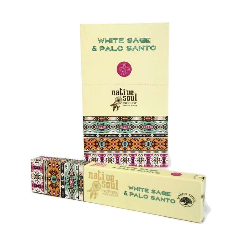 Green Tree vonné füstolné tyčinky native soul white sage palo santo 15 g