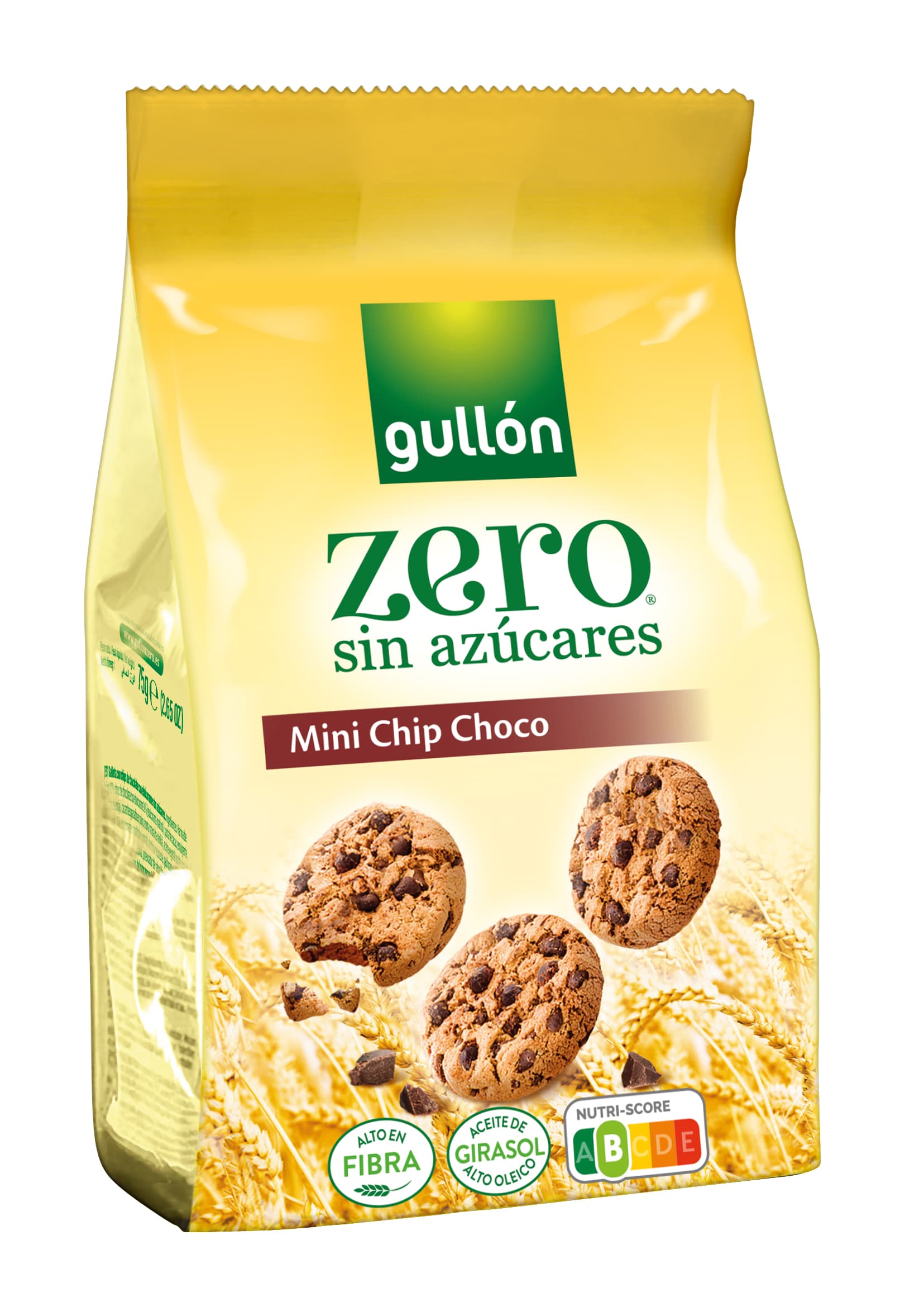Gullón mini chip choco zero sušienky s čokoládovými kúskami, so sladidlom 75 g