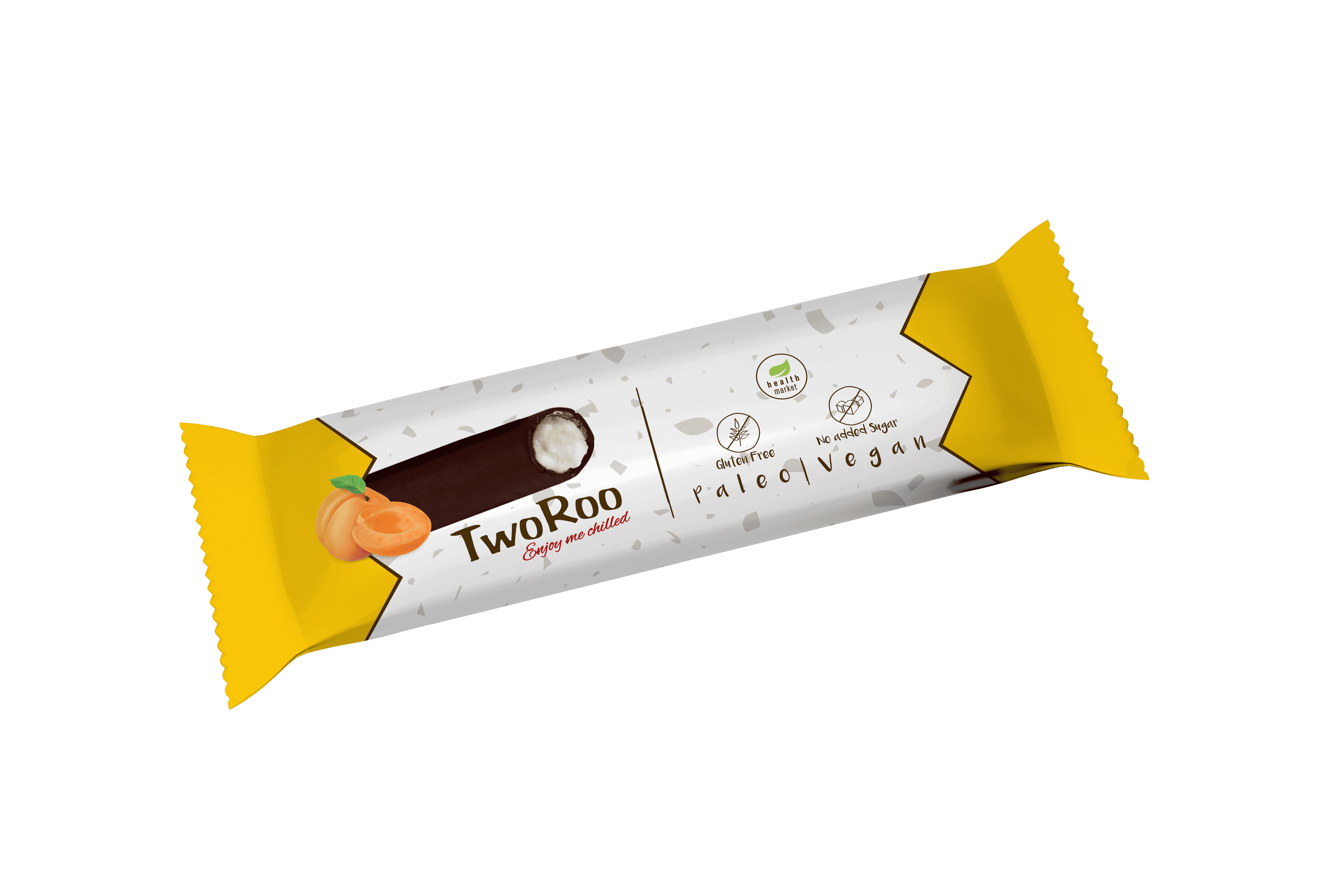 TwoRoo marhuľovo-citrónovo-vanilková tyčinka v horkej čokoláde 30 g