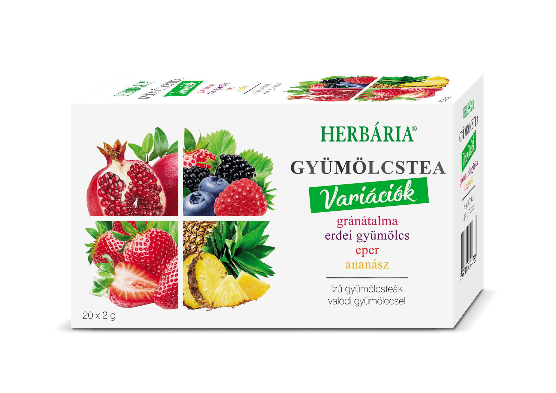 Herbária Ovocný čajový mix Granátové jablko, Lesné ovocie, Jahoda, Ananás 40 g - 94412
