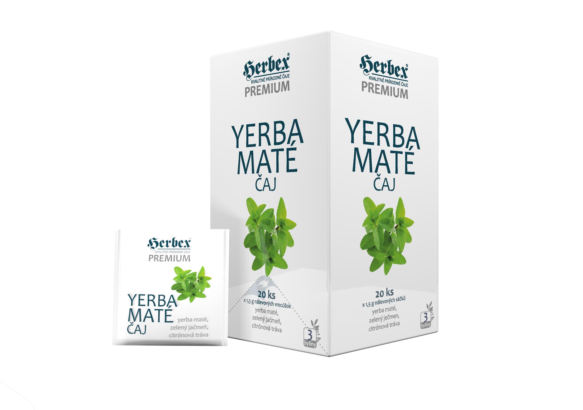 Herbex Yerba Maté čaj s príchuťou zeleného jačmeňa a citrónovej trávy 30 g - 90216